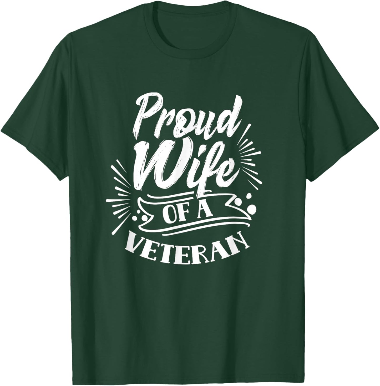 Proud Wife Of A Veteran African American Black Military Us T-Shirt - T-Shirt | Forest