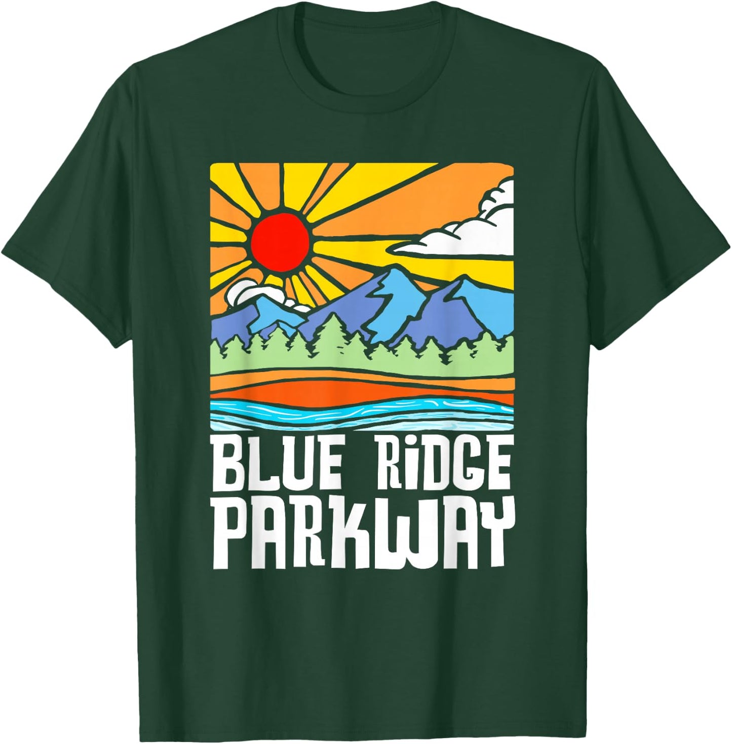 Blue Ridge Parkway Artistic Nature & Mountains Vintage T-Shirt - T-Shirt | Forest