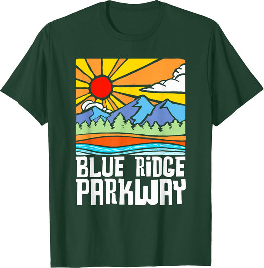 Blue Ridge Parkway Artistic Nature & Mountains Vintage T-Shirt - T-Shirt | Forest