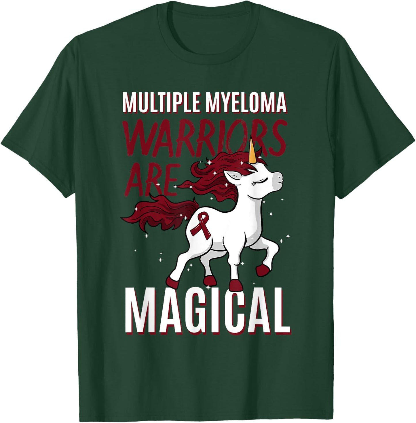 Multiple Myeloma Awareness Unicorn Lover Myelomatosis Gift T-Shirt - T-Shirt | Forest