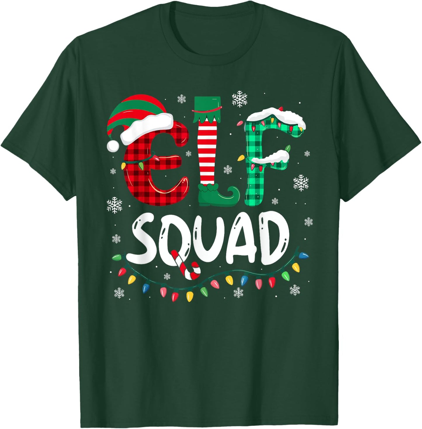 Funny Elf Family Christmas Matching Pajamas Xmas Elf Squad T-Shirt - T-Shirt | Forest