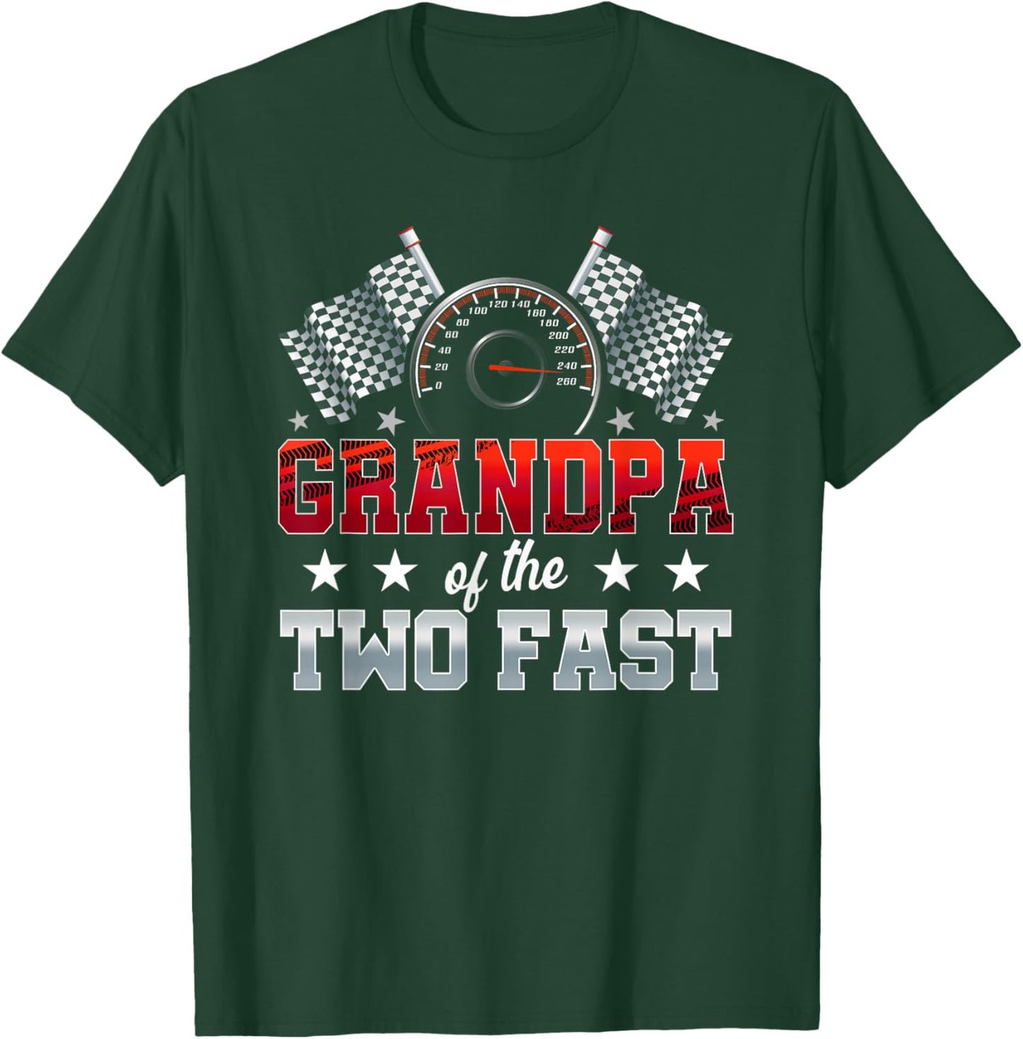 Grandpa of The Two Fast Second Birthday Racing Car Family T-Shirt - T-Shirt | Forest