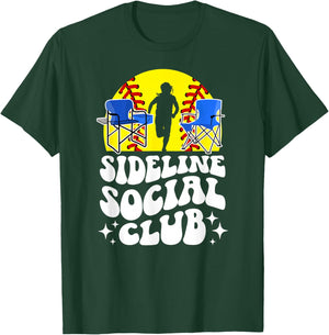 Sideline Social Club Softball Mom Of A Softball Player Mama T-Shirt - T-Shirt | Forest