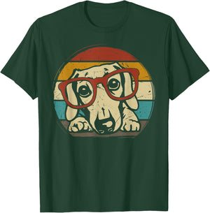 Dachshund Vintage puppy sunglasses Retro Gifts Dog Lover T-Shirt - T-Shirt | Forest