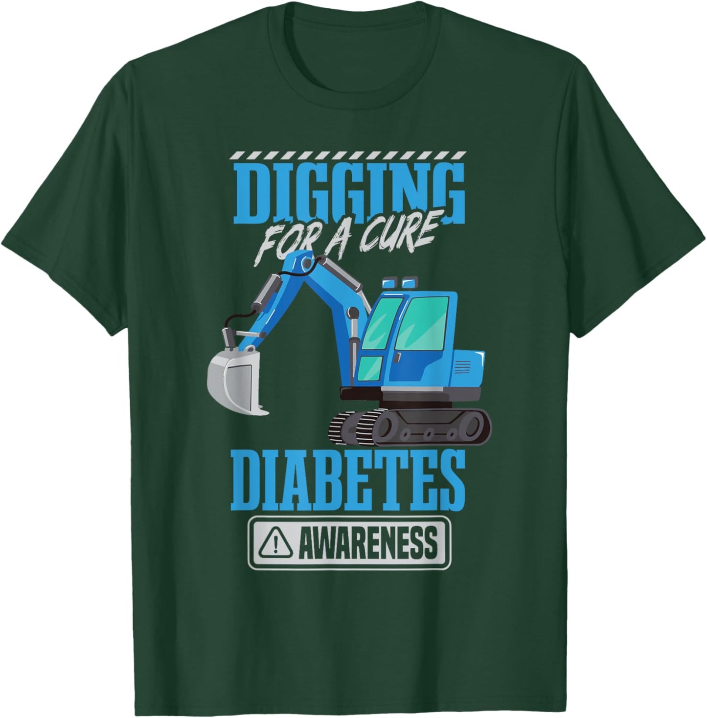 Boy Diabetes Excavator Type 1 Diabetes T-Shirt - T-Shirt | Forest
