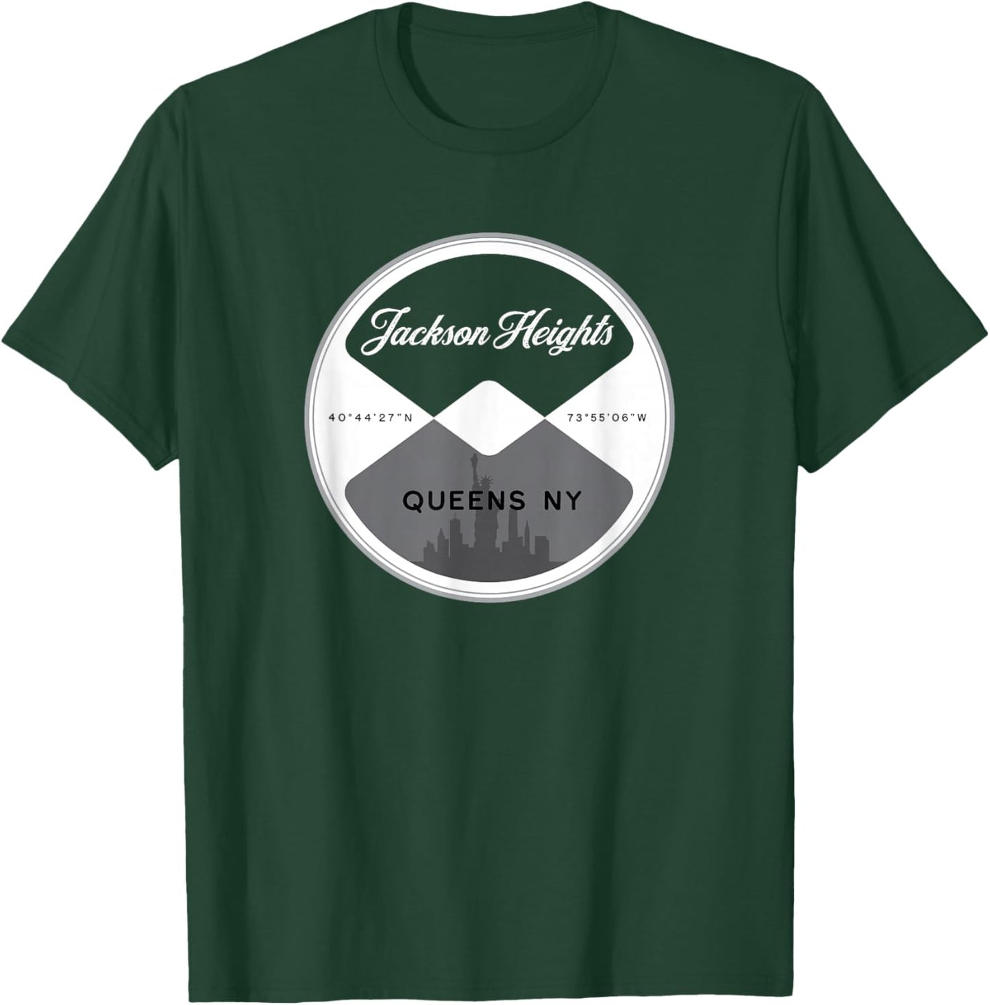 Jackson Heights Queens New York City NYC Circle Graphic T-Shirt - T-Shirt | Forest