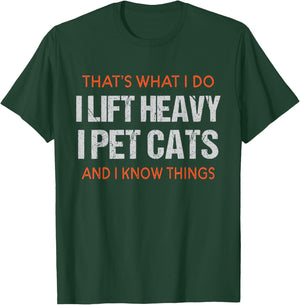 Funny Gym Workout Weightlifting Cat Animal Themed Saying T-Shirt - T-Shirt | Forest