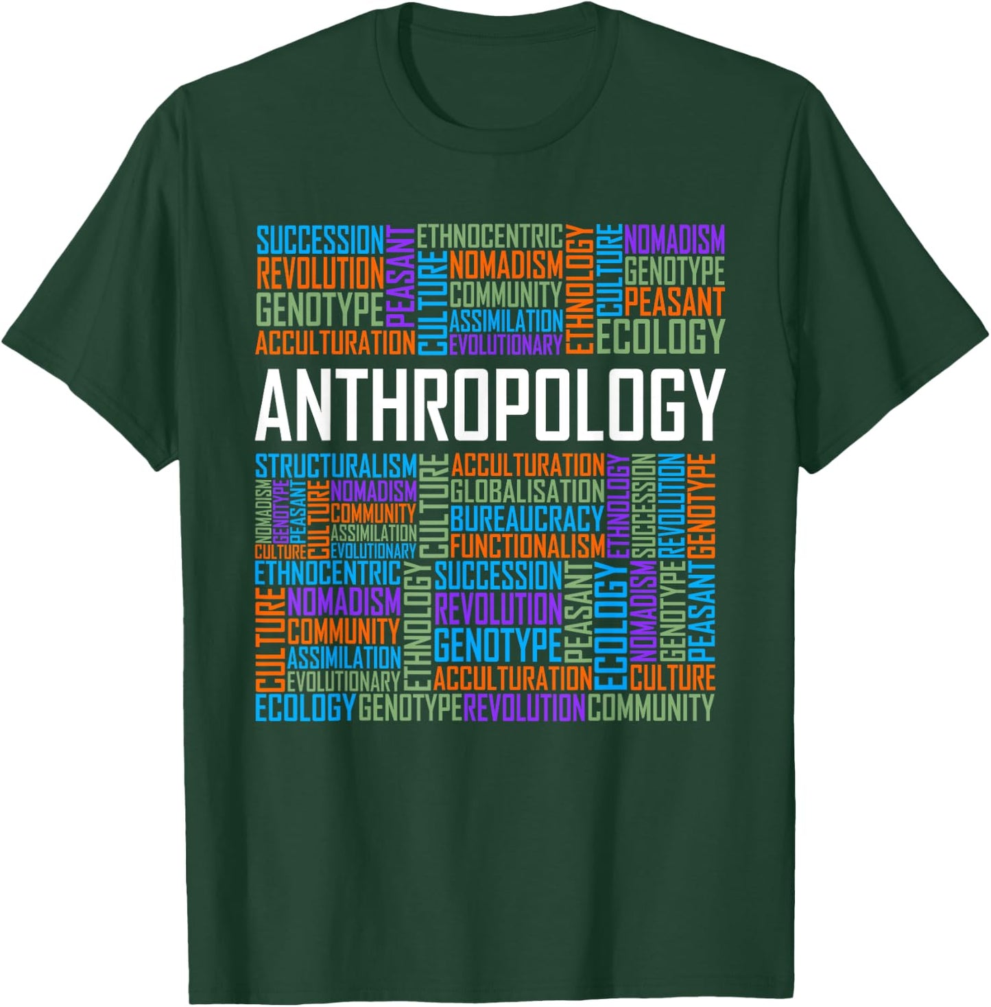 Anthropology Words Gift Anthropologist Teacher Gifts T-Shirt - T-Shirt | Forest