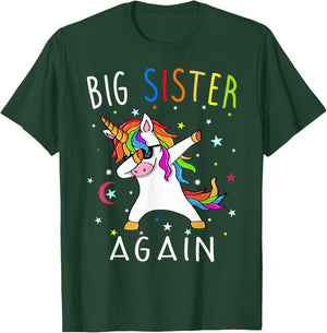 Big Sister Again - Sibling older daughter shirt gift T-Shirt - T-Shirt | Forest
