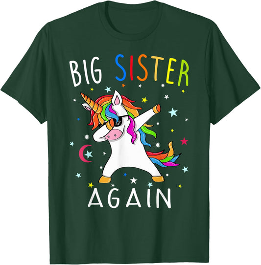 Big Sister Again - Sibling older daughter shirt gift T-Shirt - T-Shirt | Forest