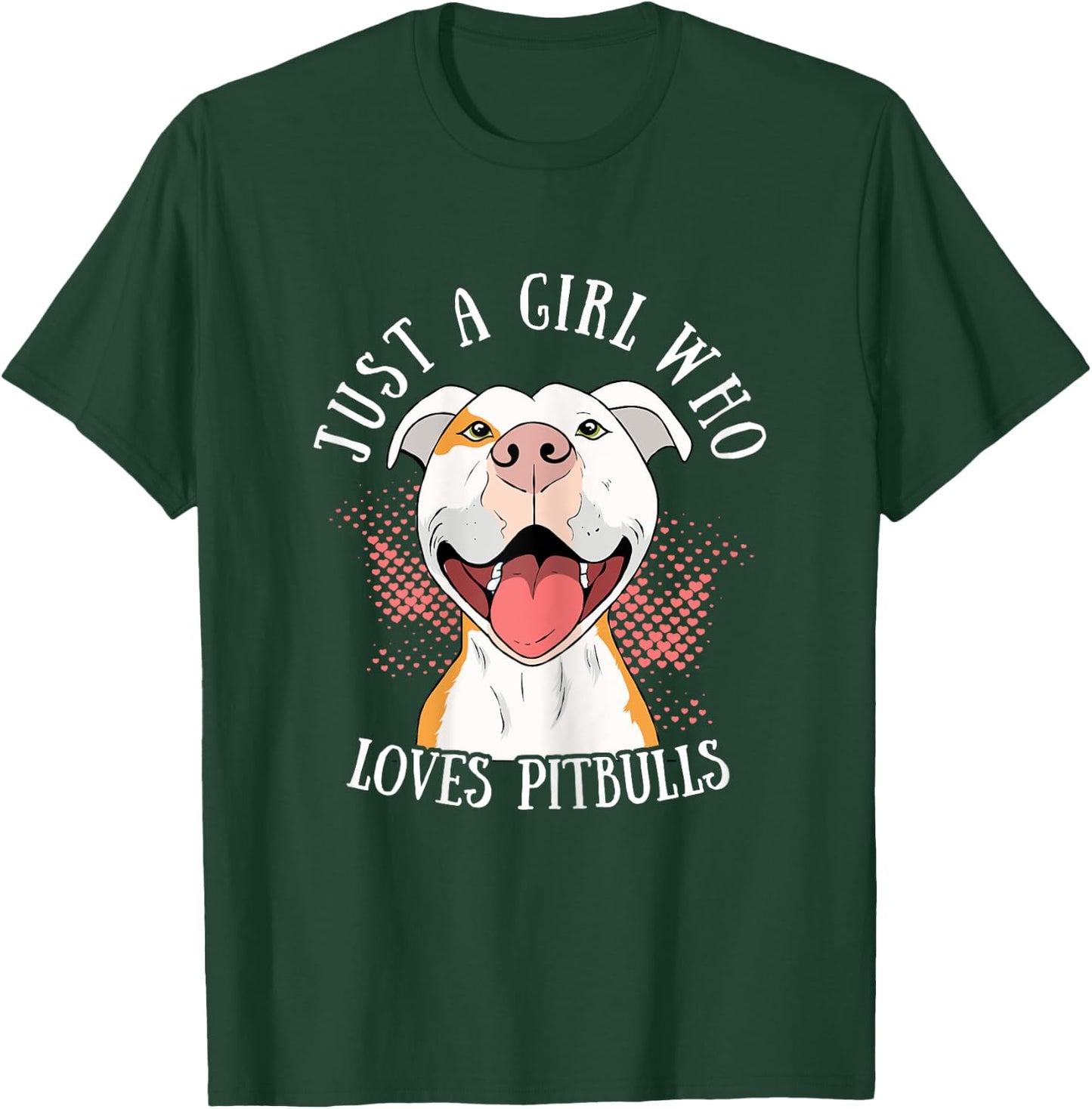 Funny Just A Girl Who Loves Pitbulls Cute Dog Puppy Lovers T-Shirt - T-Shirt | Forest