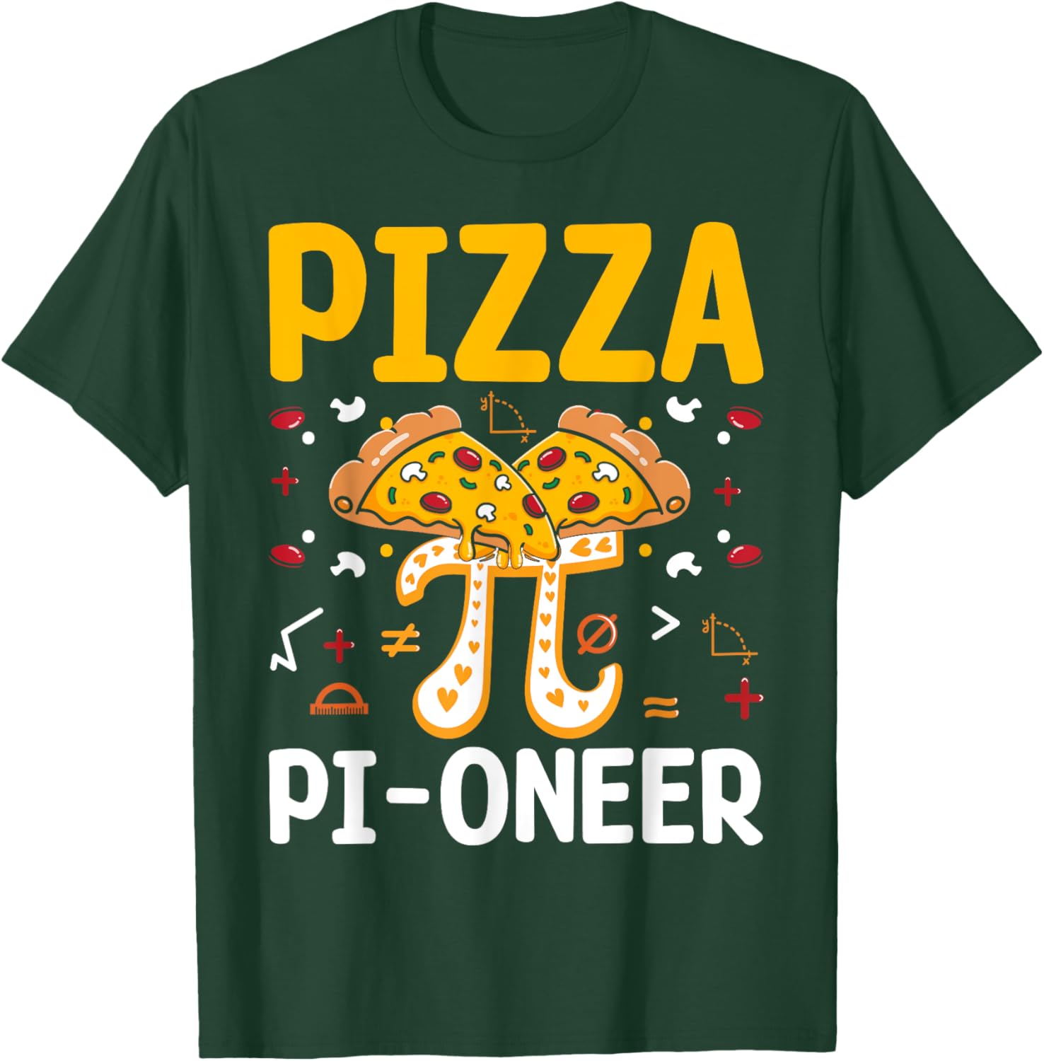 Happy Pi Day 3.14 Pi - Funny Math Lover Pizza Pi-Oneer T-Shirt - T-Shirt | Forest