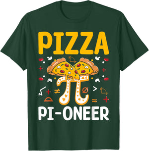 Happy Pi Day 3.14 Pi - Funny Math Lover Pizza Pi-Oneer T-Shirt - T-Shirt | Forest