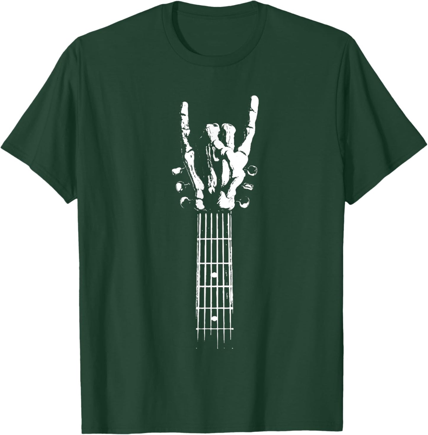 Rock and Roll Guitar Bone Skeleton sign Vintage ROCK Music T-Shirt - T-Shirt | Forest