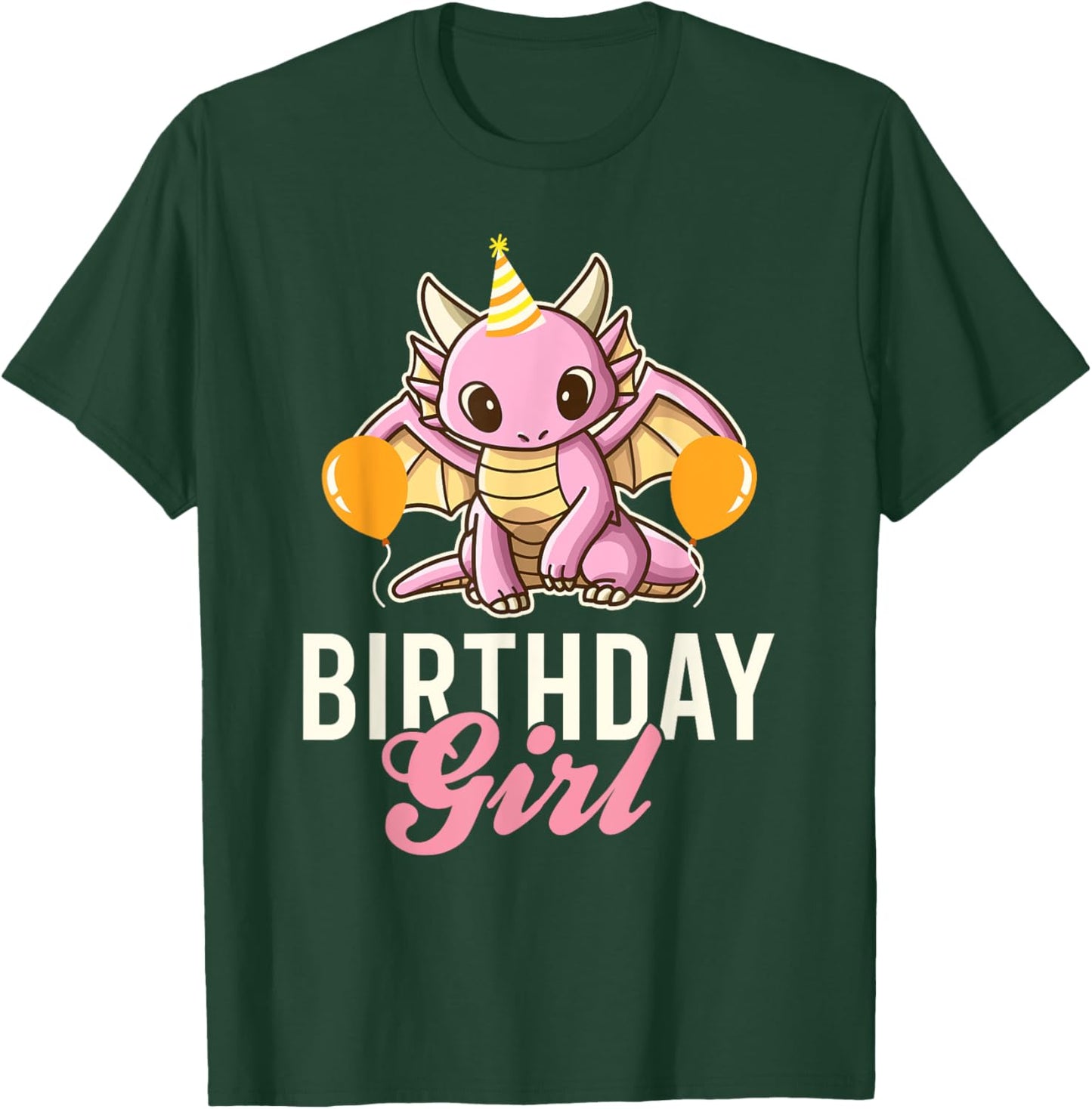 Cute Dragon Birthday Girl T-Shirt - T-Shirt | Forest