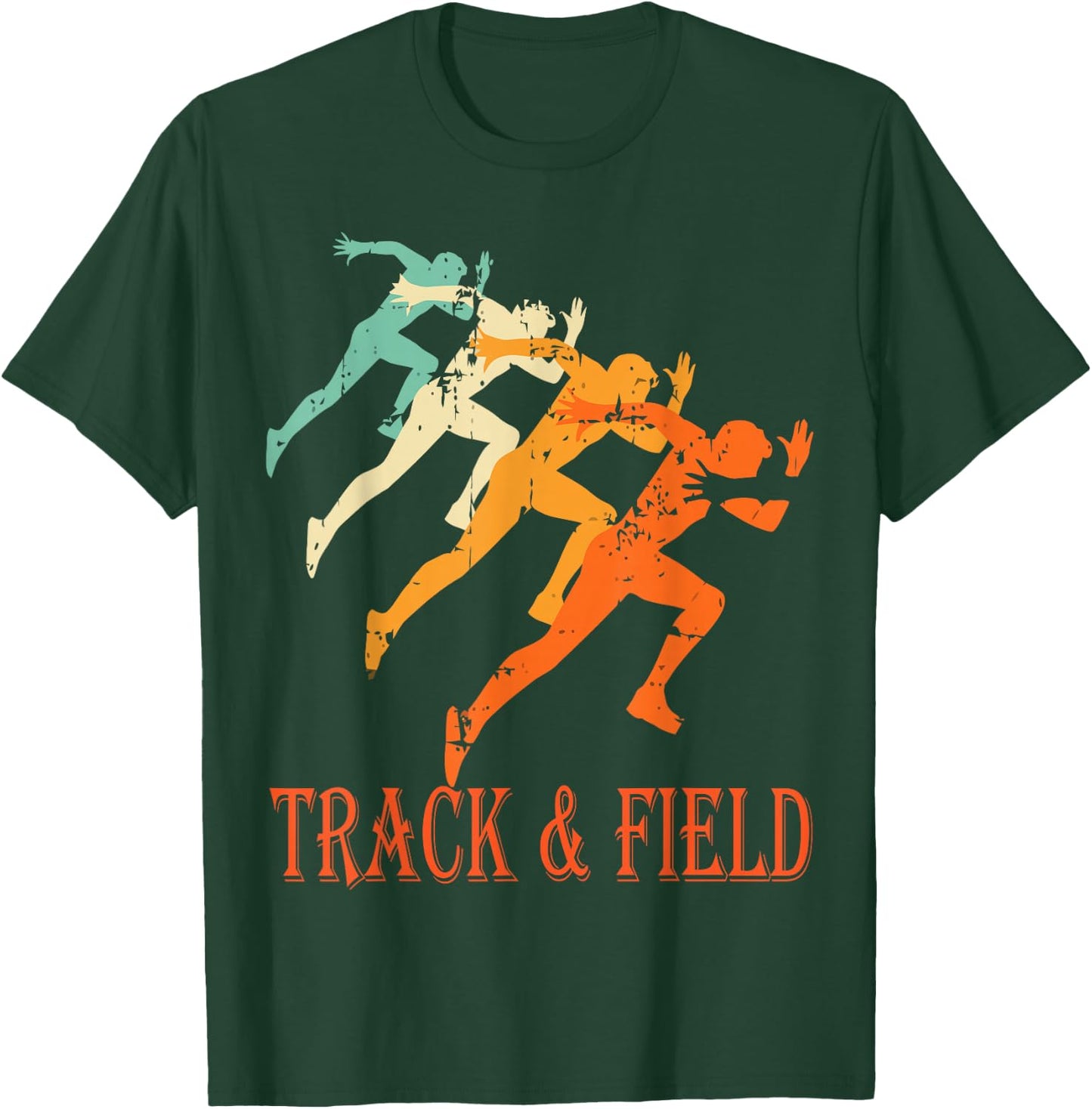 Retro Running Vintage Track and Field T-Shirt - T-Shirt | Forest