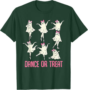 Dance Or Treat Shirt Halloween Funny Ghost Ballet Dance T-Shirt - T-Shirt | Forest