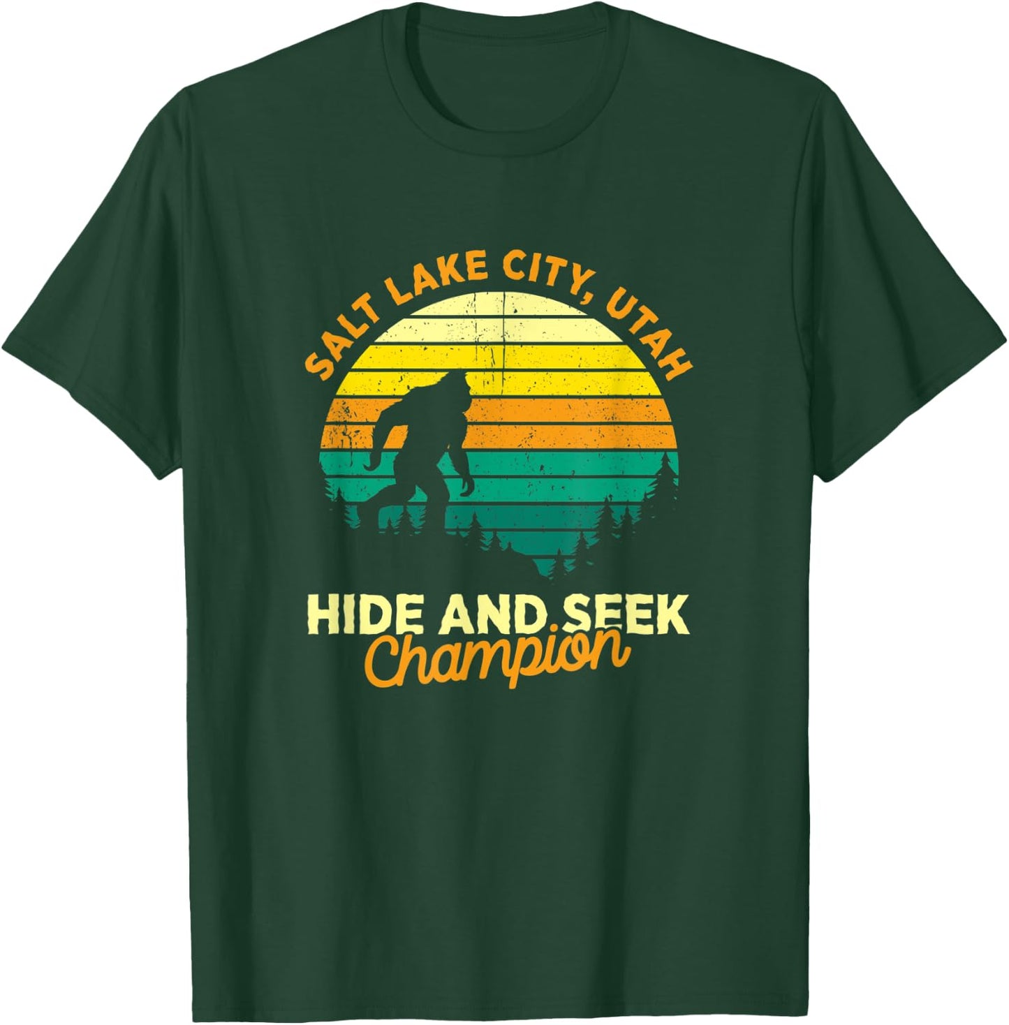 Retro Salt Lake City, Utah Big foot Souvenir T-Shirt - T-Shirt | Forest