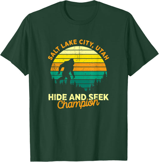 Retro Salt Lake City, Utah Big foot Souvenir T-Shirt - T-Shirt | Forest