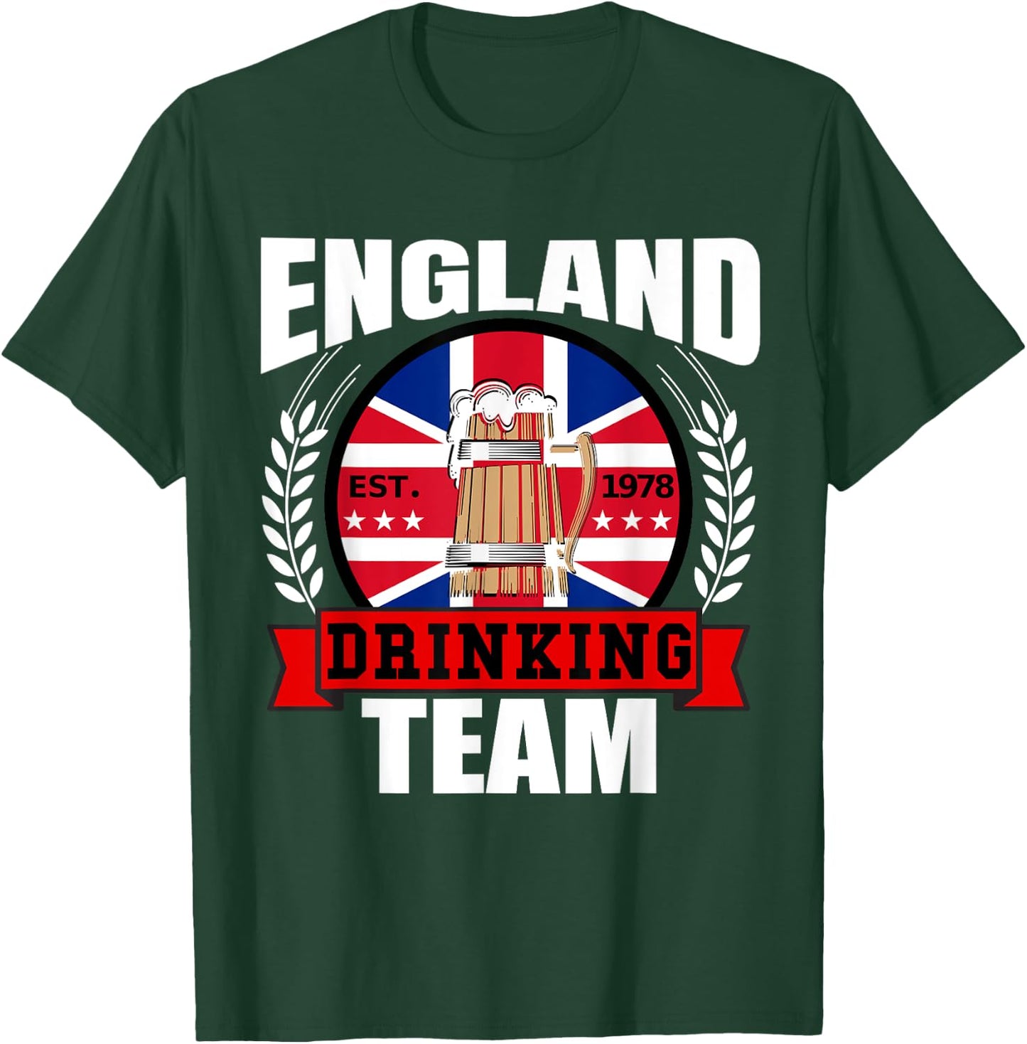England Drinking Team Funny English UK Flag Beer Party Gift T-Shirt - T-Shirt | Forest