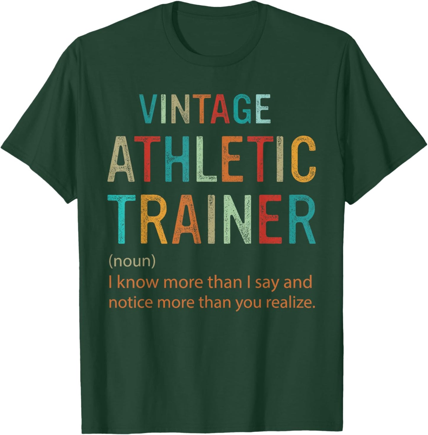 Funny Vintage Athletic Trainer Definition Retro T-Shirt - T-Shirt | Forest