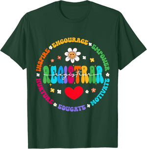 Groovy School Registrar Back to School Appreciation Squad T-Shirt - T-Shirt | Forest