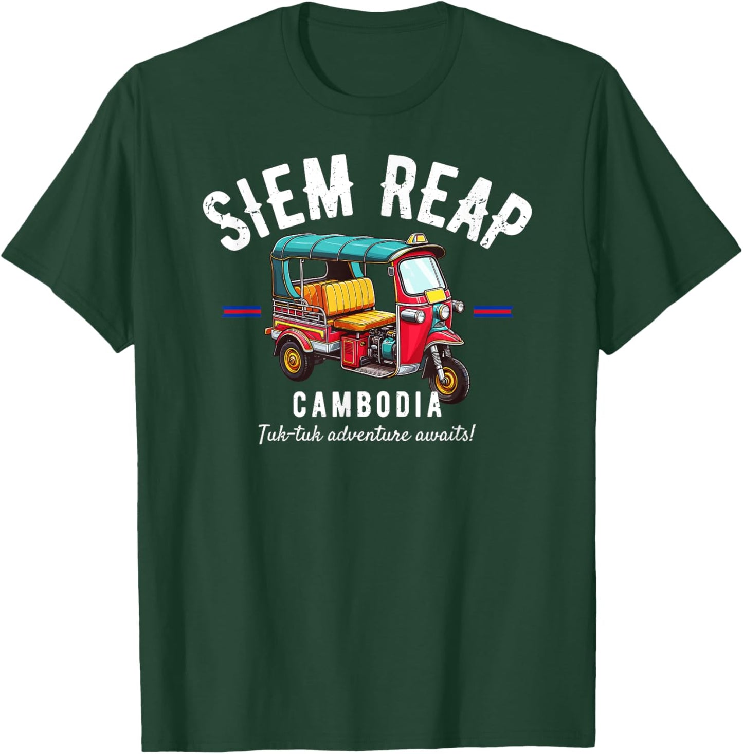 Vintage Tuk-Tuk Siem Reap Cambodia | Asia Tuk-Tuk Lover T-Shirt - T-Shirt | Forest