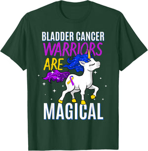 Bladder Cancer Magical Unicorn Purple Blue Yellow Ribbon T-Shirt - T-Shirt | Forest