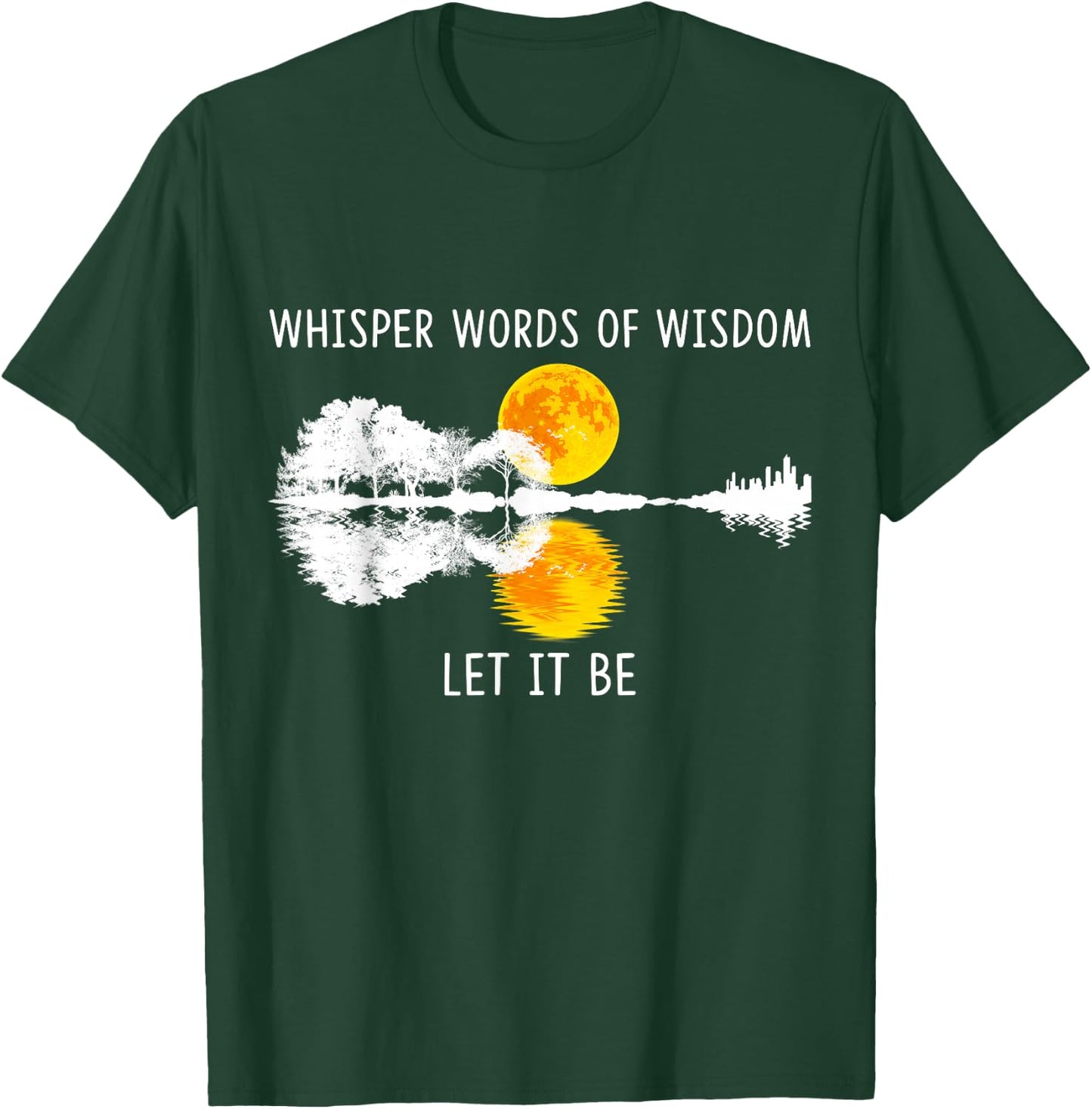 Whisper Words Of Wisdom Let-It Be Guitar Lake Shadow T-Shirt - T-Shirt | Forest