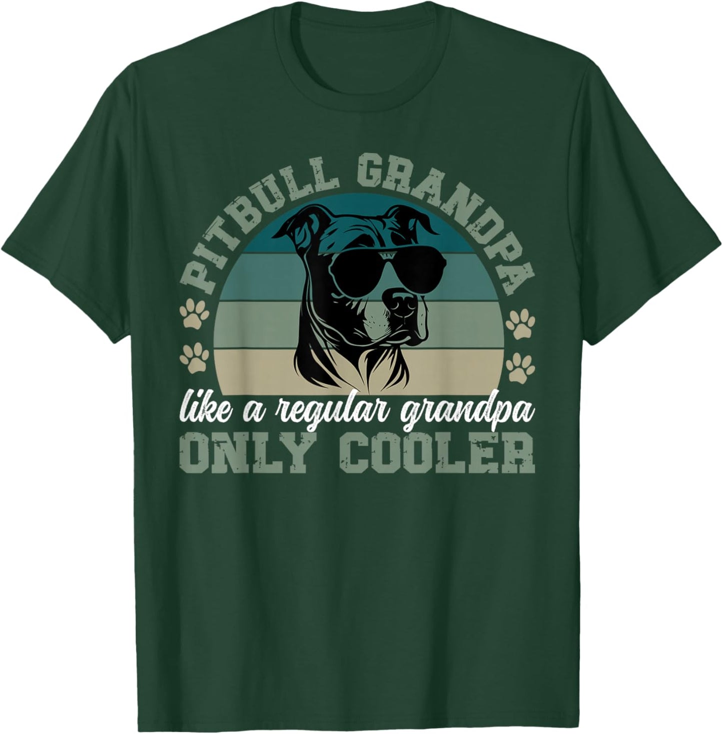 Cool Pitbull Grandpa Pitbull Grandfather Pittie Grandpa T-Shirt - T-Shirt | Forest