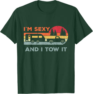 Funny Camping For Woman And Men Gifts I'M Sexy And I Tow It -Adults Black Small Classic Fit Short Sleeve T-Shirt - T-Shirt | Forest