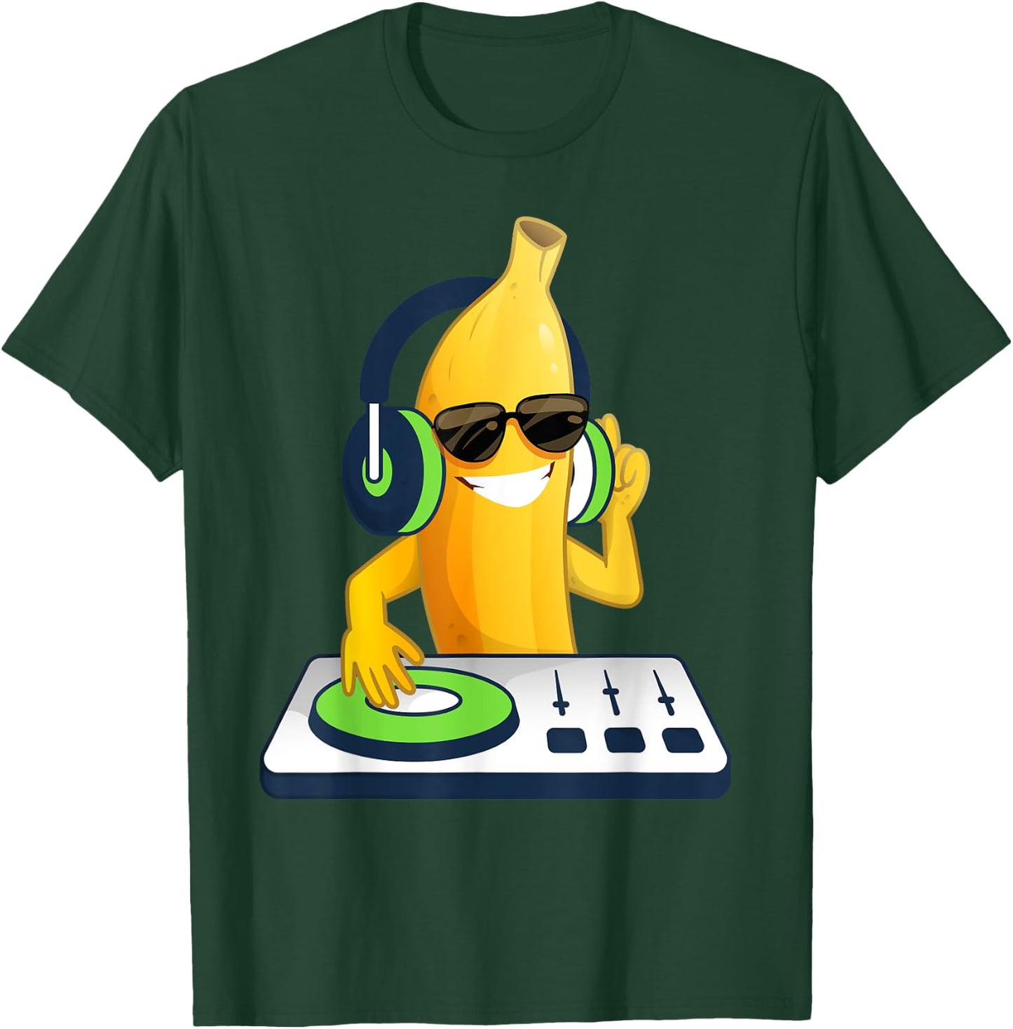 Funny Cool DJ Banana Sunglusses Costume Banana Lovers Fun T-Shirt - T-Shirt | Forest