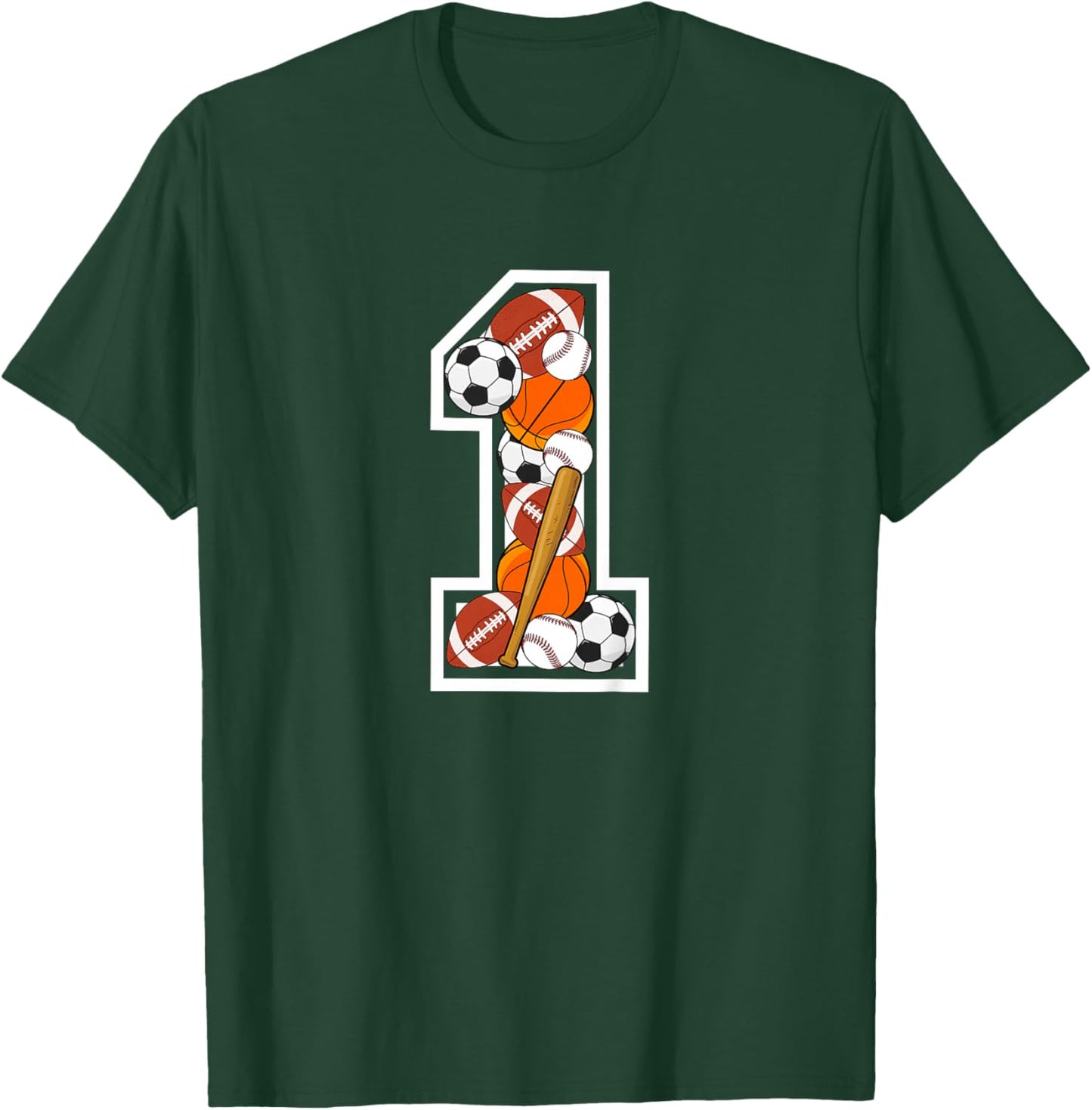 Kids 1st Birthday Sports Birthday Party 1 Year Old Boy T-Shirt - T-Shirt | Forest