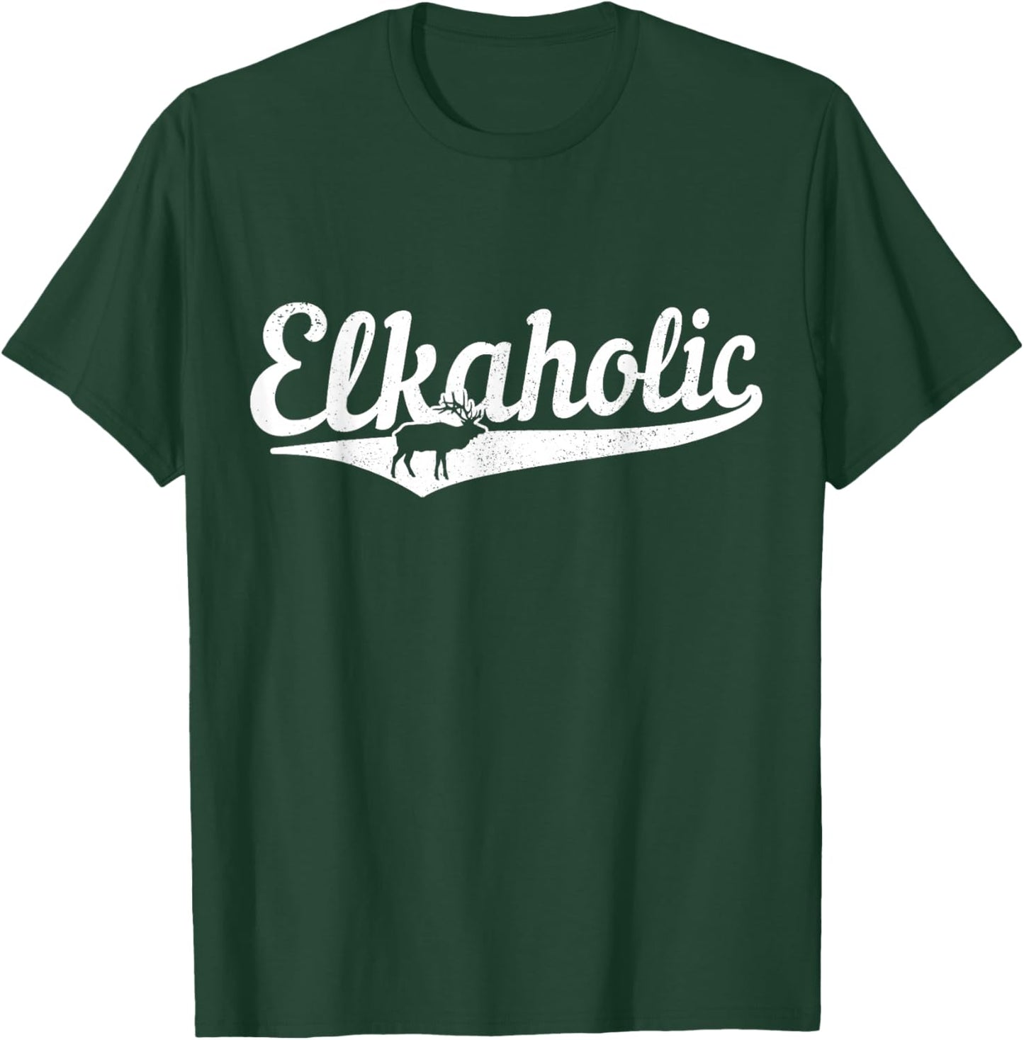 Elkaholic Moose Hunting Funny Moose Hunter T-Shirt - T-Shirt | Forest