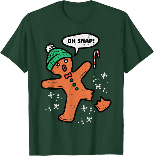 Oh Snap Gingerbread Man Funny Christmas Xmas Men Women Kids T-Shirt - T-Shirt | Forest