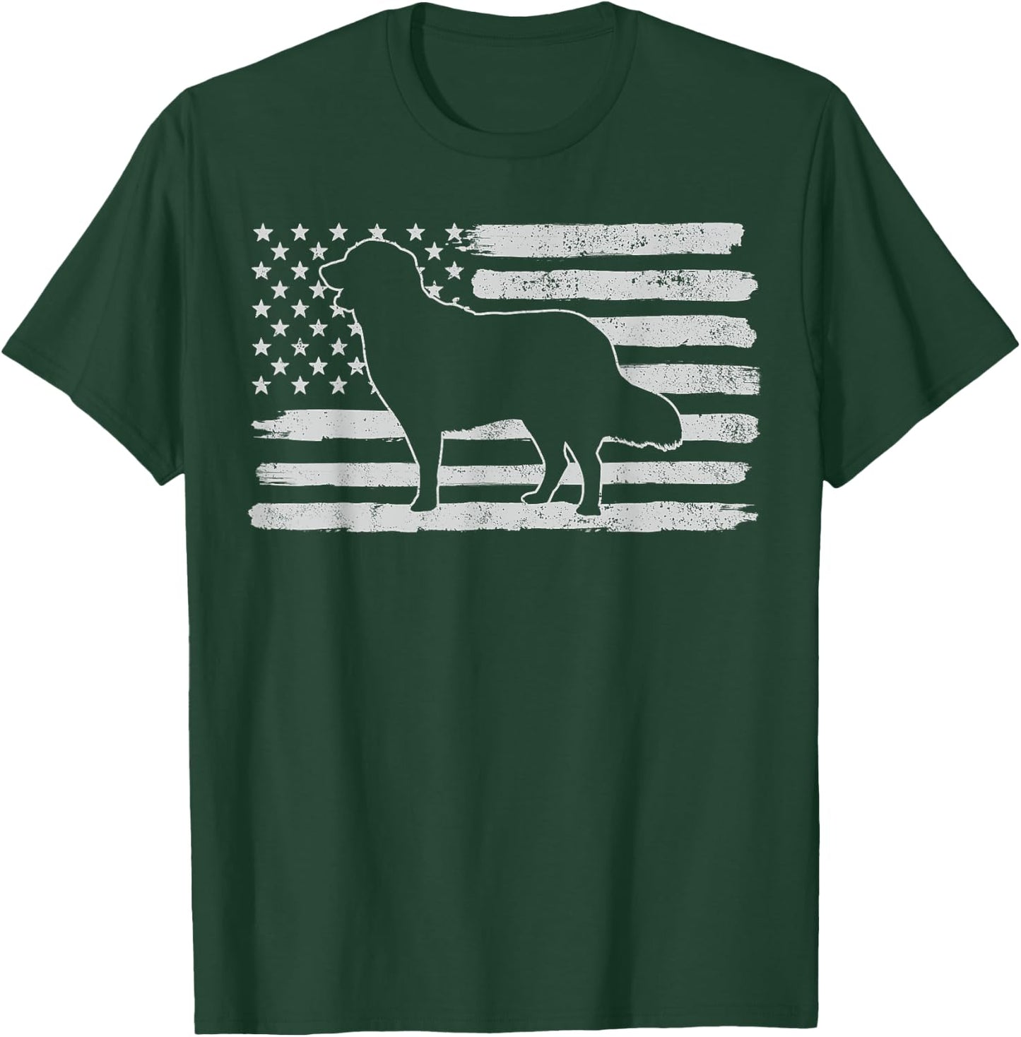 Golden Retrievers Dog USA Flag 4th of July Kids Men T-Shirt - T-Shirt | Forest