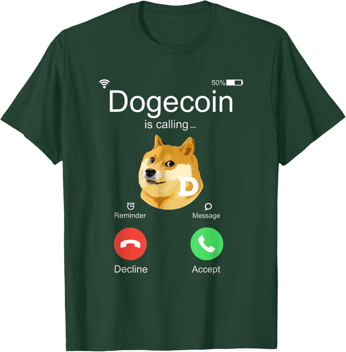 Dogecoin is Calling Funny Crypto Doge Coin Dog Meme Gift Women Girls Kids T-Shirt - T-Shirt | Forest