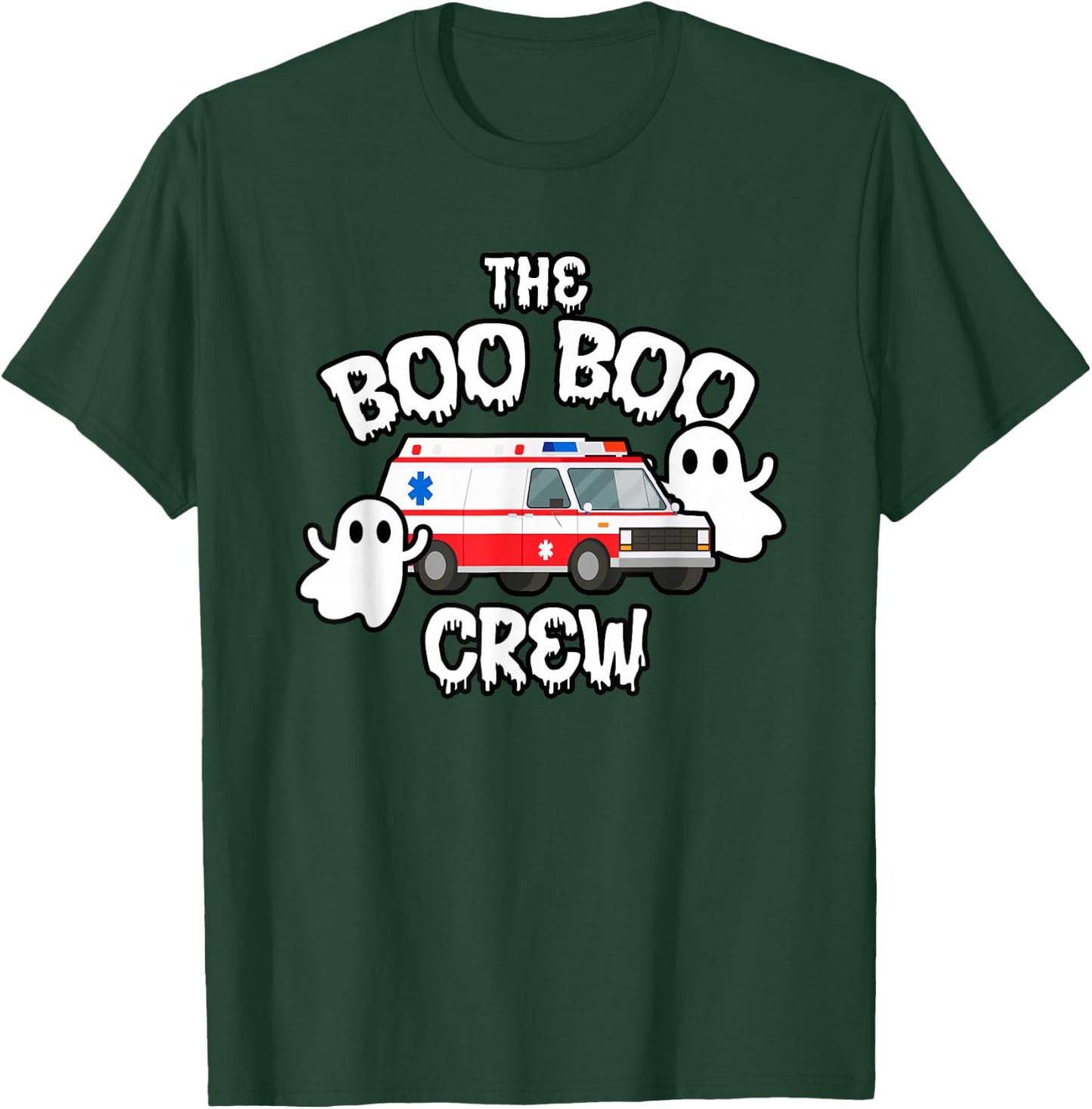 EMT Paramedic EMS Boo Boo Crew Ambulance Ghost Halloween T-Shirt - T-Shirt | Forest
