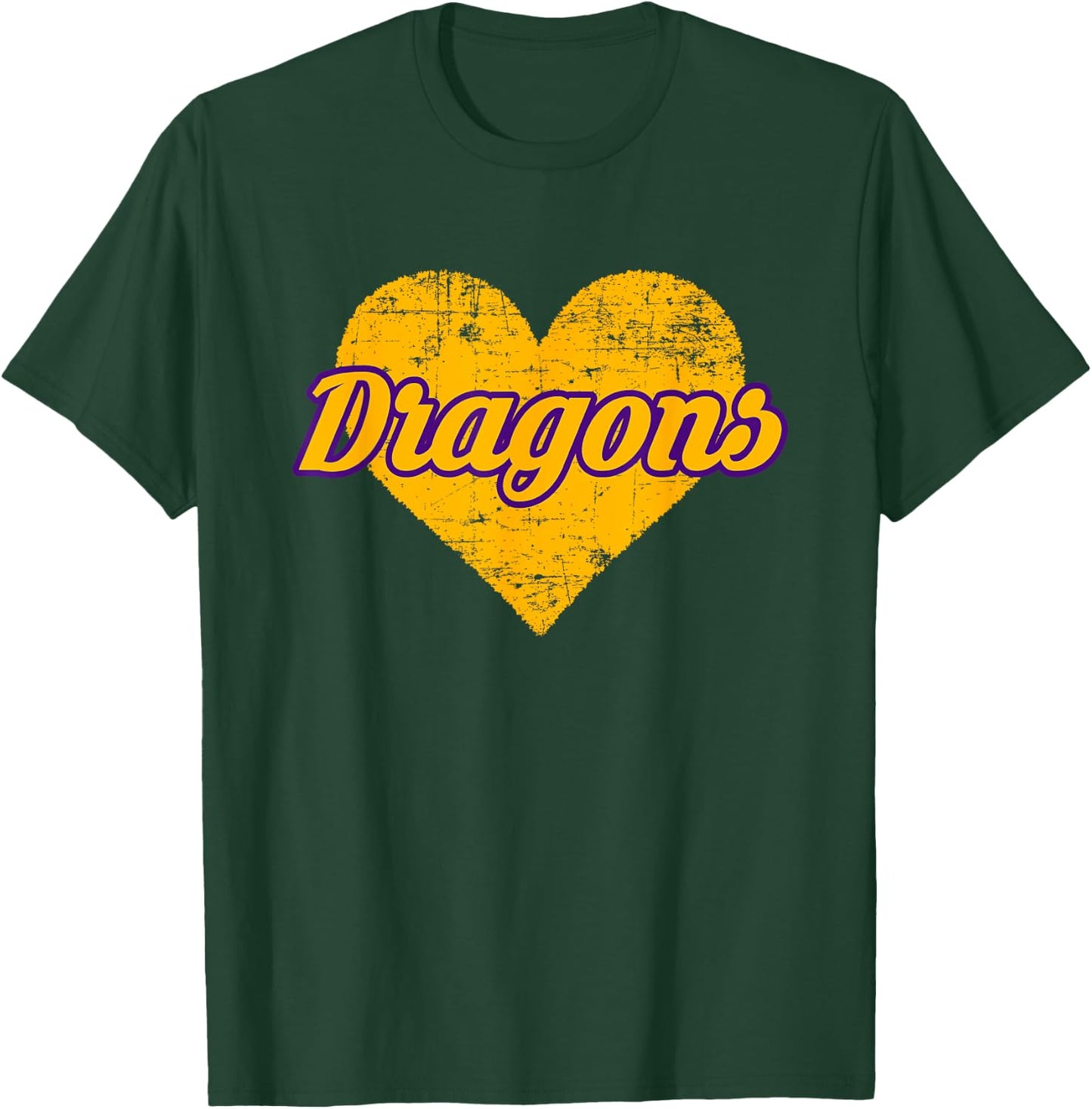 Junction City Dragons Over Heart T-Shirt - T-Shirt | Forest