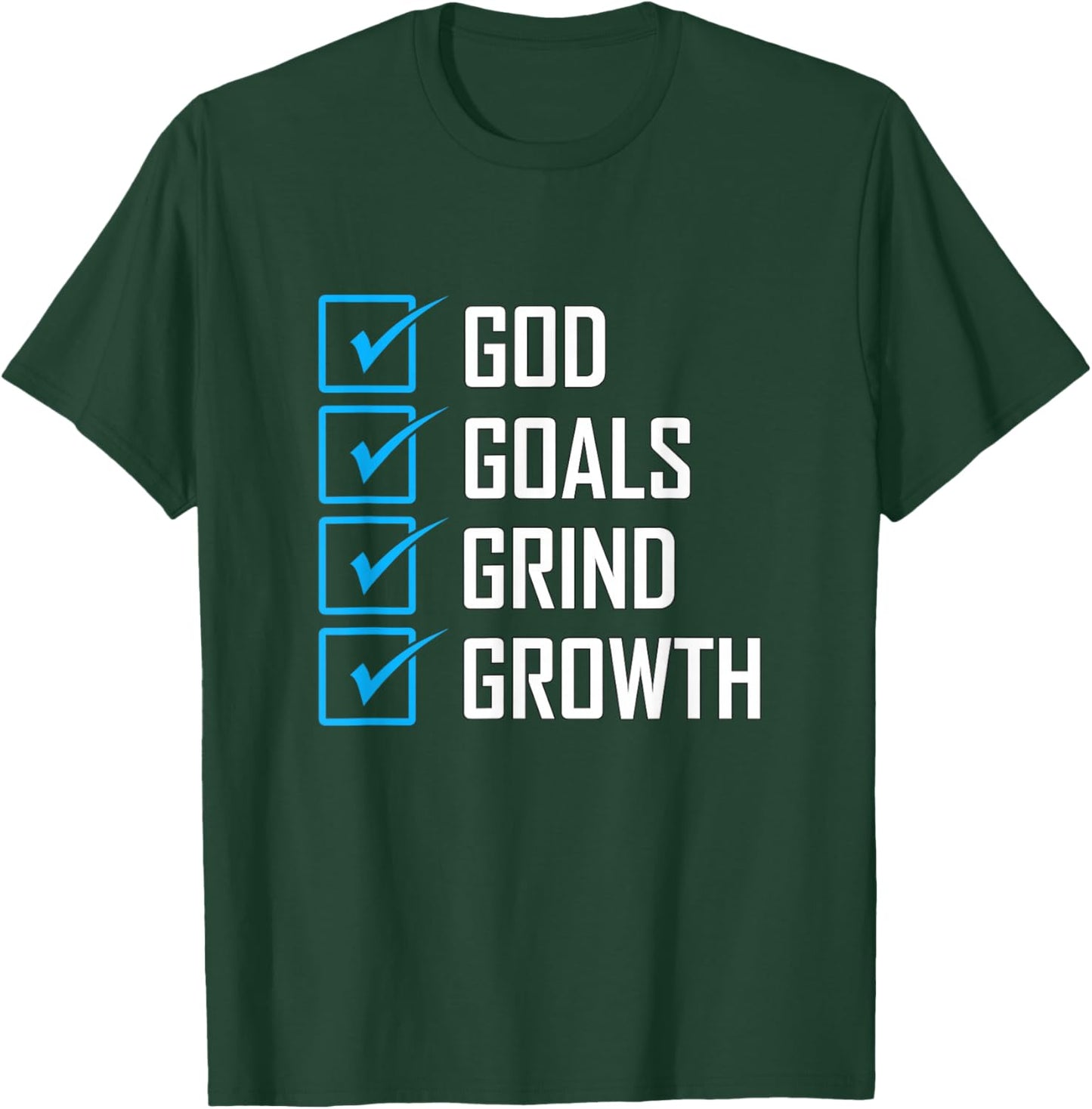 Blue Color Goals Grind Growth Blue Graphic T-Shirt - T-Shirt | Forest