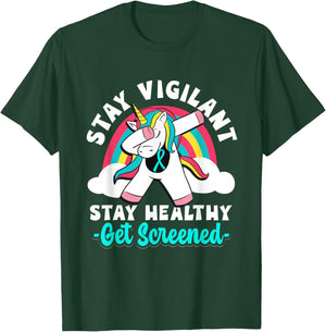 Teal Ribbon Cervical Cancer Awareness Month Survivor T-Shirt - T-Shirt | Forest