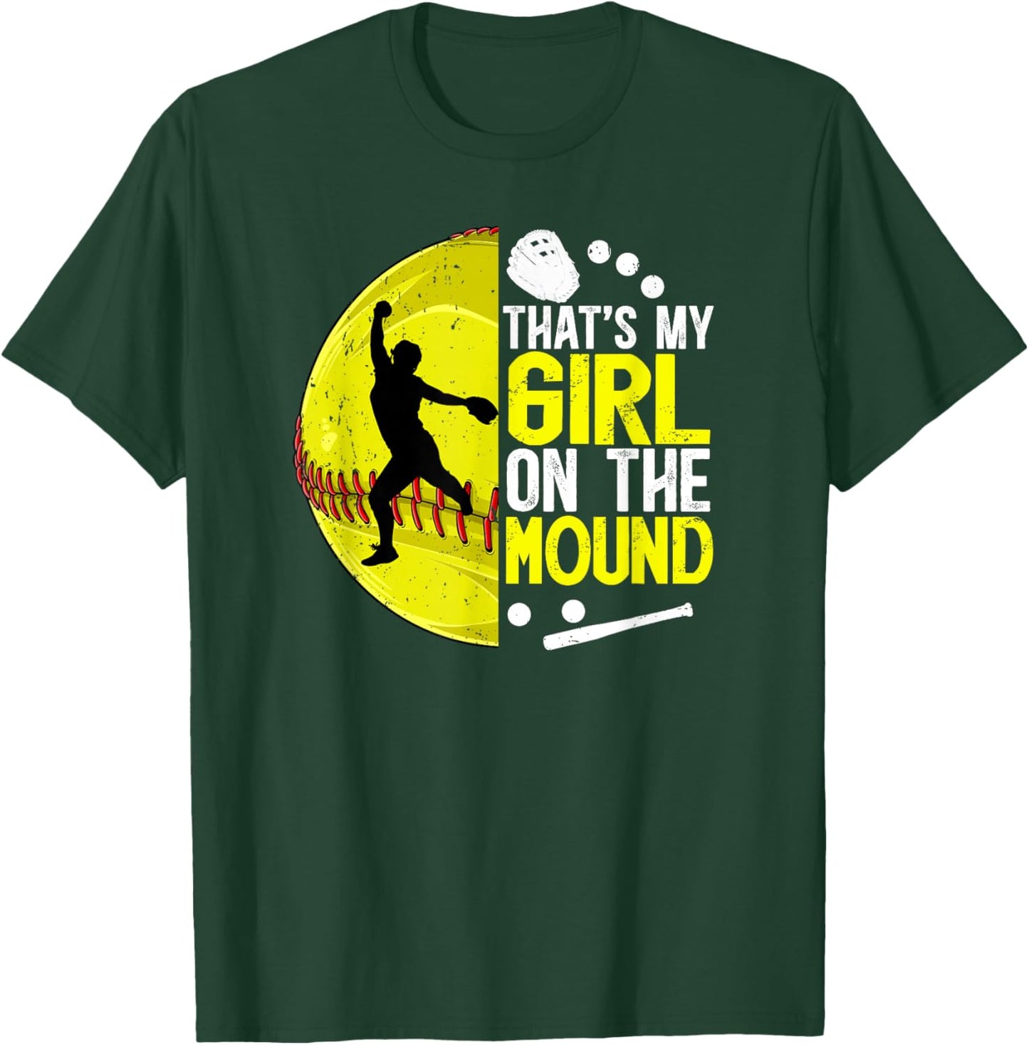 That's My Girl Softball Pitcher Mom Softball Pitcher Mama T-Shirt - T-Shirt | Forest