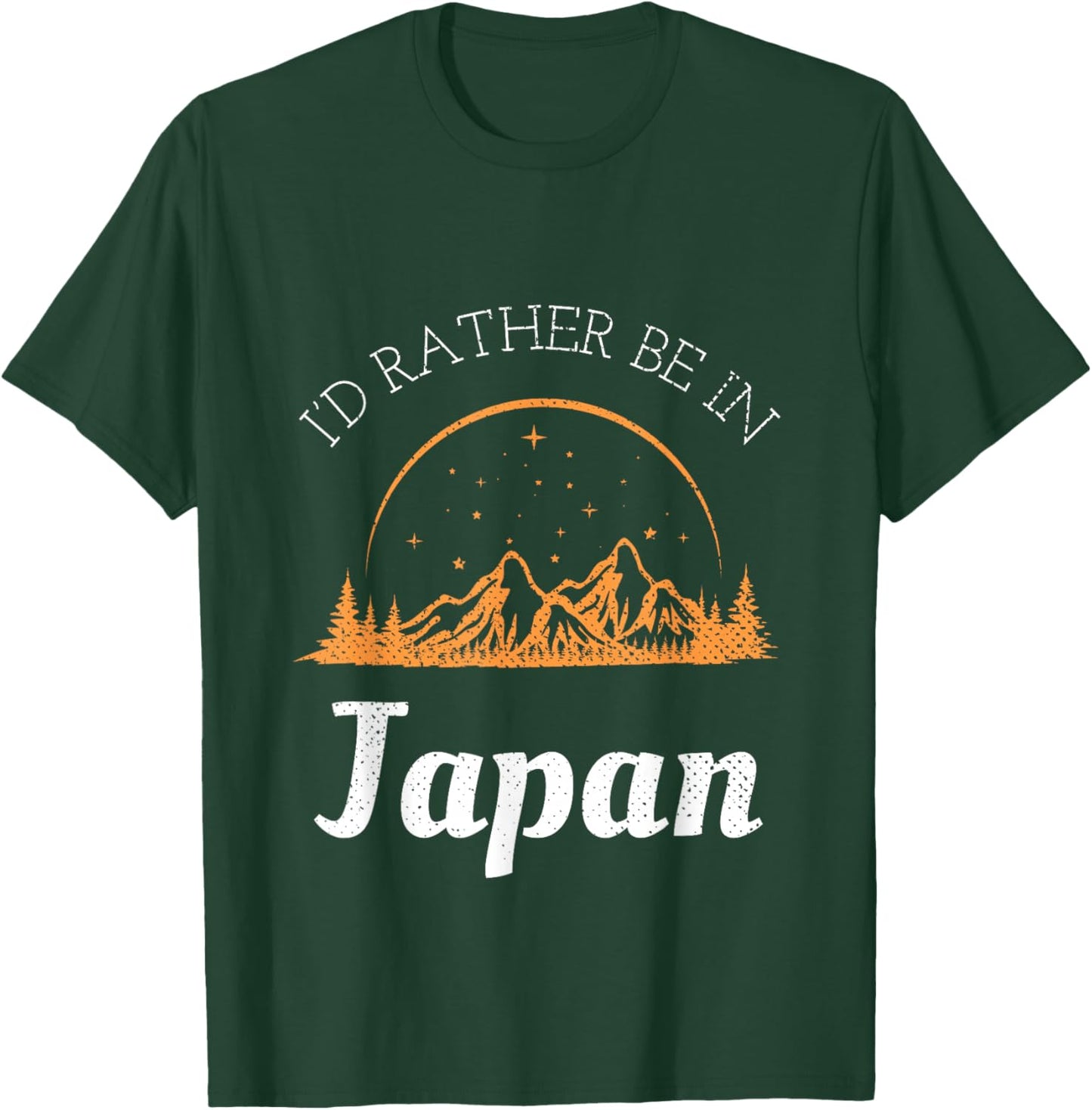 Retro & Vintage I'd Rather Be In Japan Black Vintage Casual -Adults T-Shirt - T-Shirt | Forest