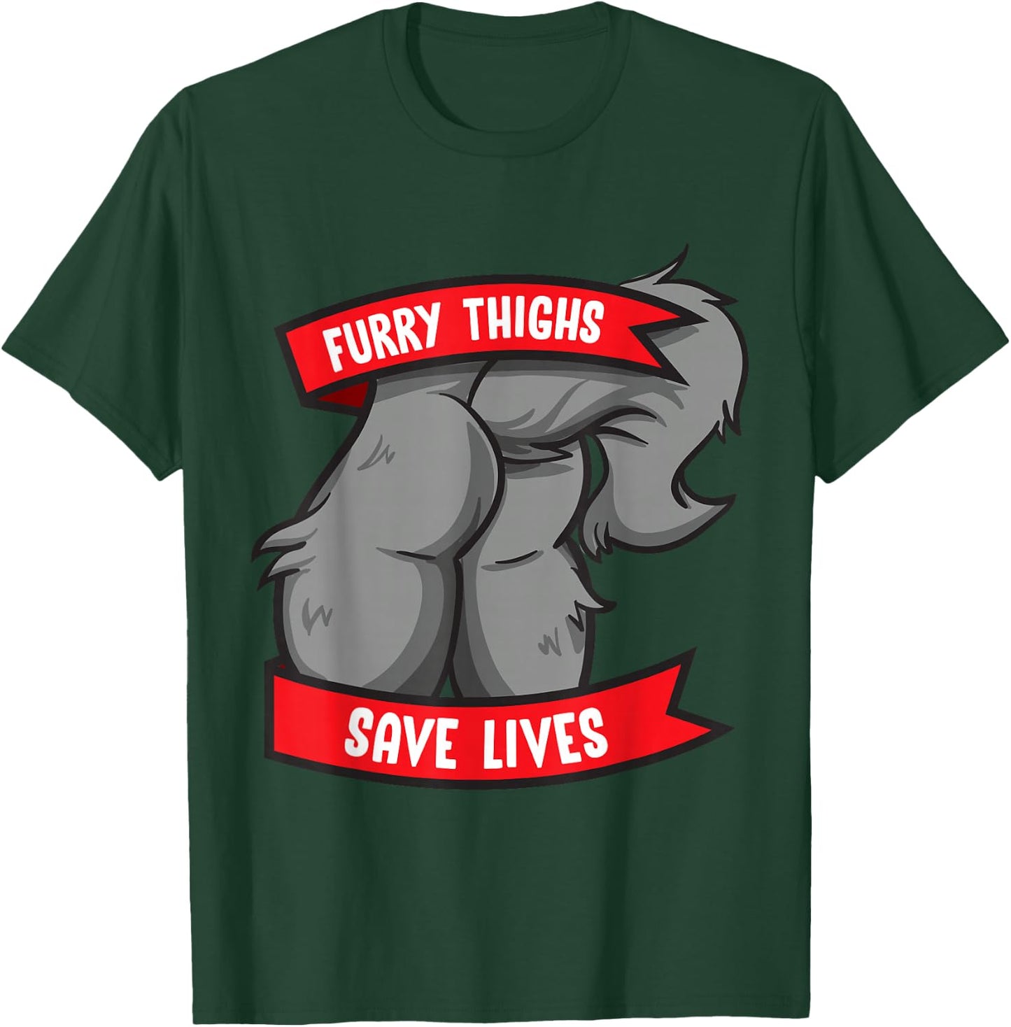 Wolf Furry Thighs Save Lives Proud Furry Pride Fandom T-Shirt - T-Shirt | Forest