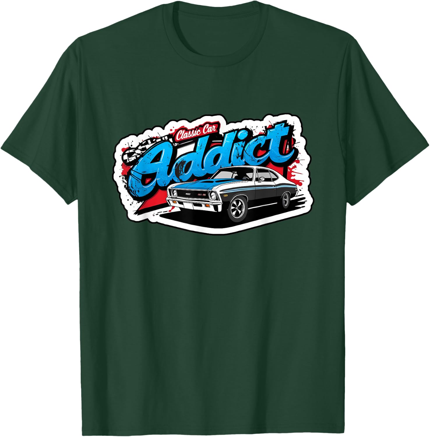 1969 69 SS Classic Car American Muscle Racing Addict 1320 T-Shirt - T-Shirt | Forest