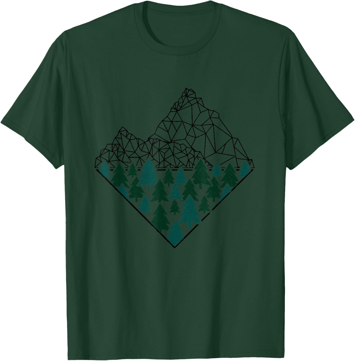 Wir Lieben Berge - Wandern & Camping Apparel Co. Men's Grey Mountain , Classic Fit, Short Sleeve, Size Small T-Shirt - T-Shirt | Forest