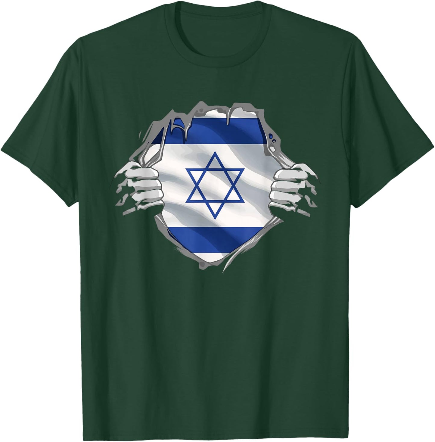 Israel Shirt Israel Flag Star of David Israeli Roots Jewish T-Shirt - T-Shirt | Forest