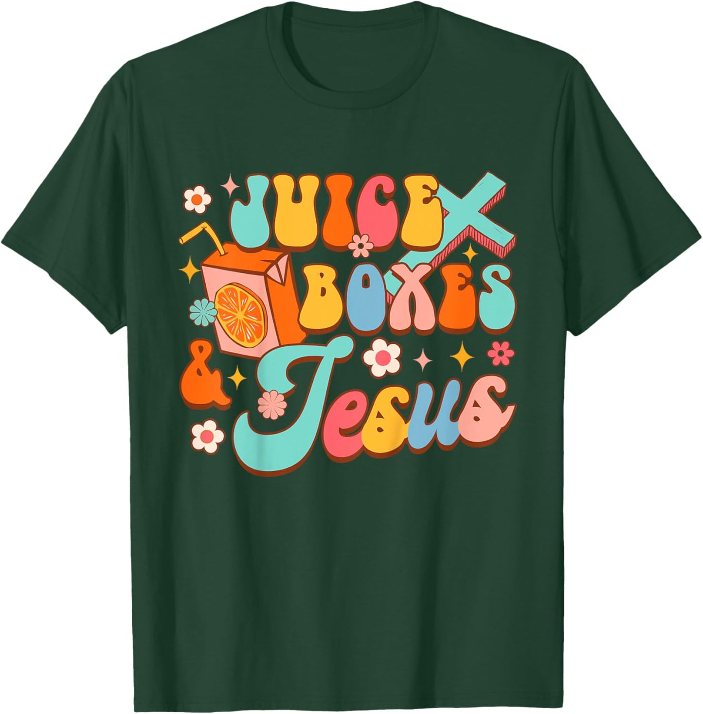 Kids Funny Christian Religious Baby Shower Juice Boxes & Jesus T-Shirt - T-Shirt | Forest