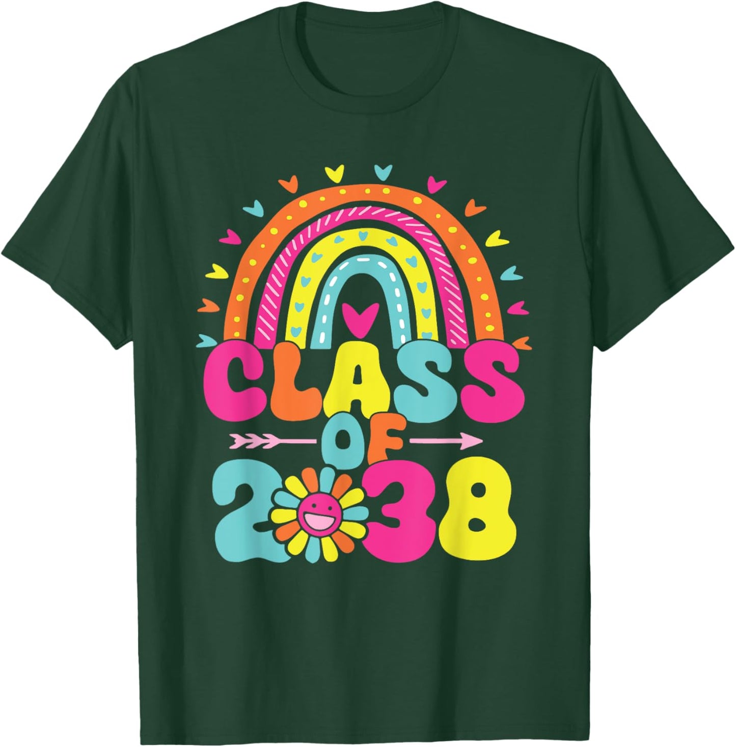 Class Of 2038 Retro Groovy Rainbow Grow T-Shirt - T-Shirt | Forest