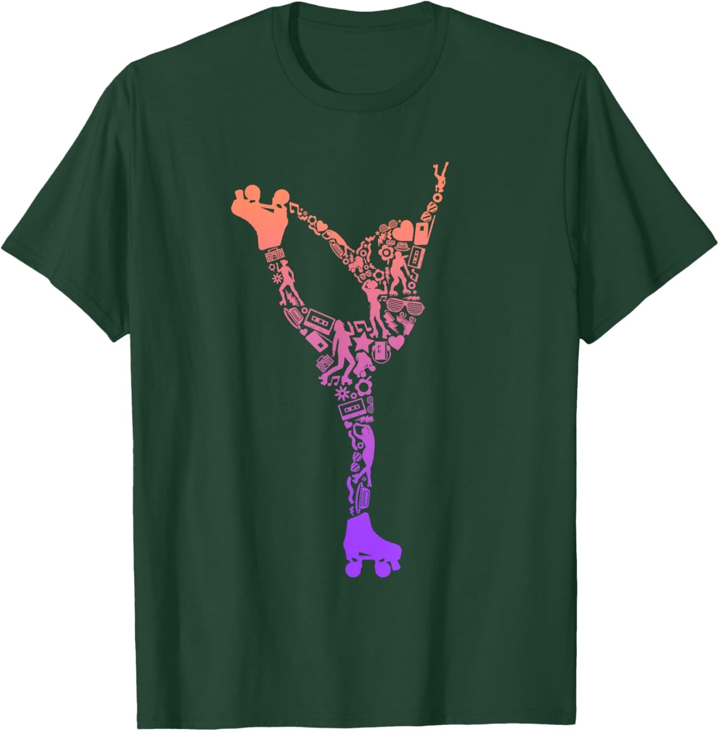 Roller Skates Roller Skates Symbols Girls Roller Skates T-Shirt - T-Shirt | Forest